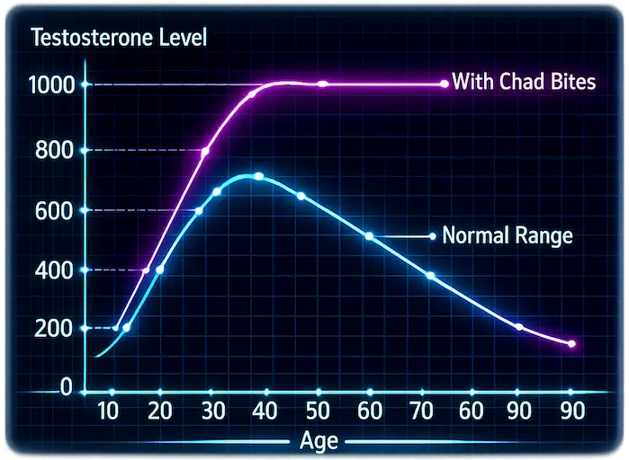 Testosterone levels with Chad Bites